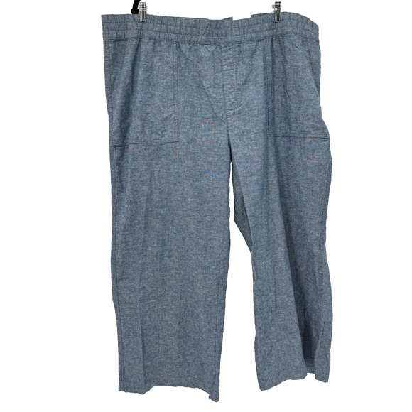 St. John's Bay Pants - NEW St. John's Bay Chambray Wide Leg High Rise Pants 3X Coastal Beachy breathe